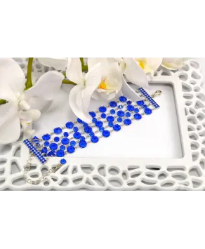 Bransoletka pięciorzędowa z kryształkami w różnych kolorach