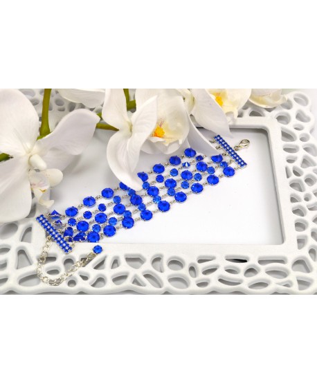 Bransoletka pięciorzędowa z kryształkami w różnych kolorach