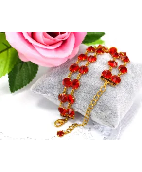 Bransoletka podwójna kolorowe kryształki proste