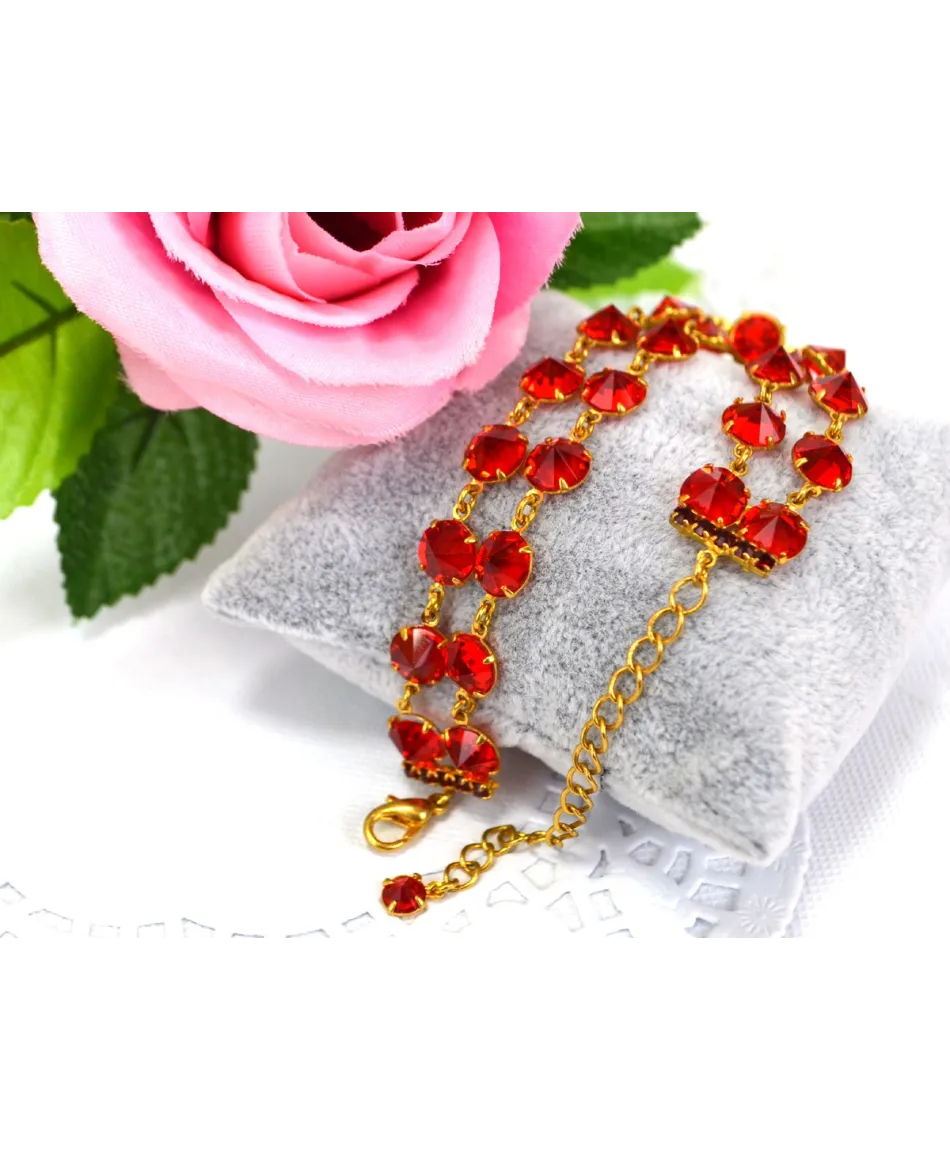 Bransoletka podwójna kolorowe kryształki proste