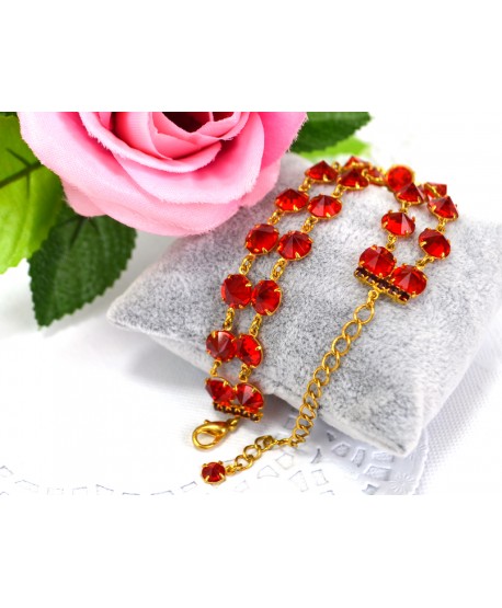 Bransoletka podwójna kolorowe kryształki proste