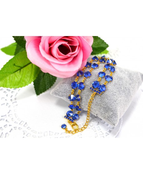 Bransoletka podwójna kolorowe kryształki proste