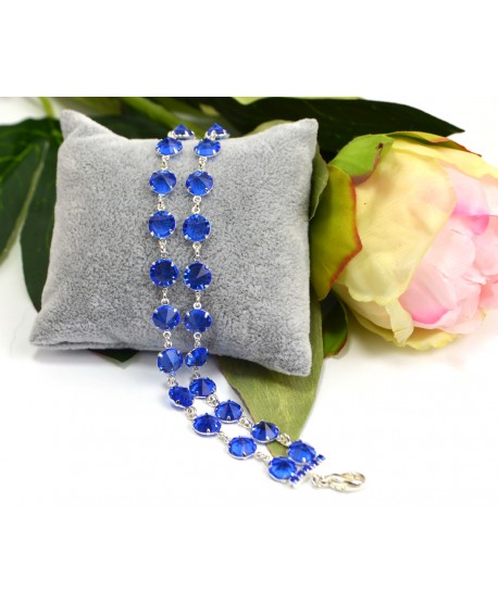 Bransoletka podwójna kolorowe kryształki proste