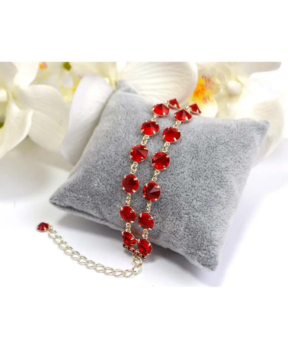 Bransoletka podwójna kolorowe kryształki proste