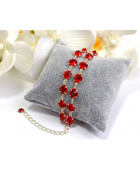 Bransoletka podwójna kolorowe kryształki proste