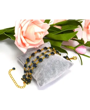 Bransoletka potrójna kolorowe kryształki w złotej oprawie