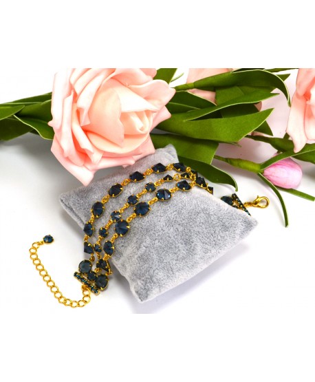 Bransoletka potrójna kolorowe kryształki w złotej oprawie