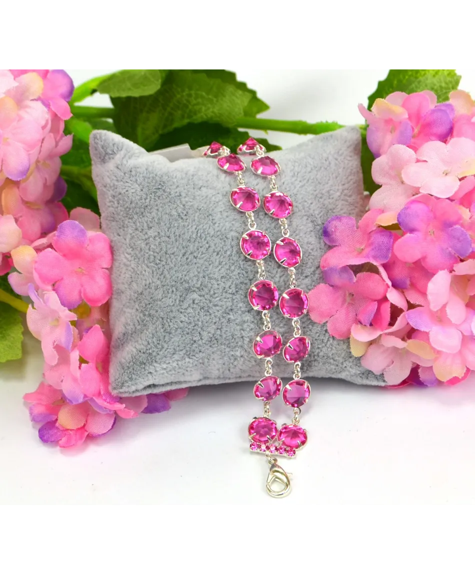 Bransoletka podwójna kolorowe kryształki proste