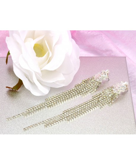 Kolczyki wieczorowe srebrne cyrkonie