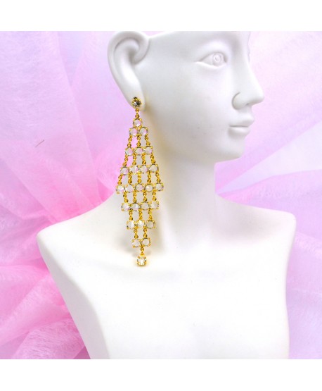 Kolczyki kryształki w kształcie rombu