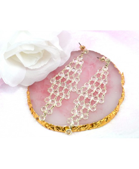 Kolczyki kryształki w kształcie rombu