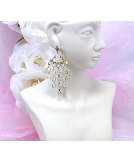 Kolczyki wieczorowe srebrne kryształki