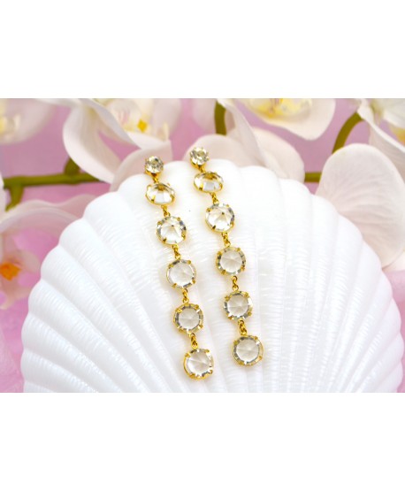 Kolczyki kryształki w złocie