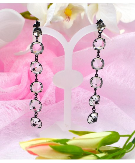 Kolczyki kryształki w czerni