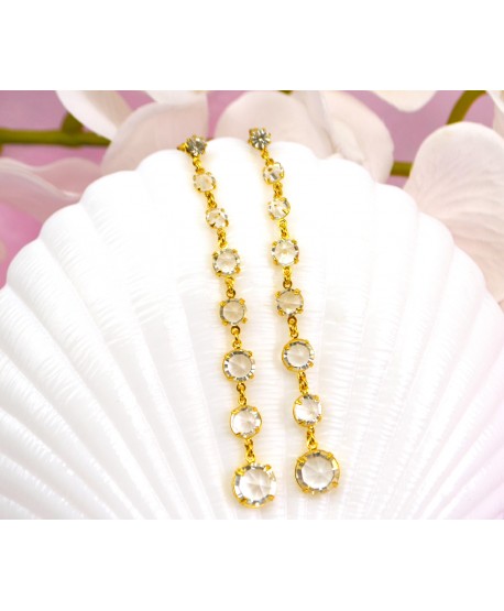 Kolczyki kryształki w złocie