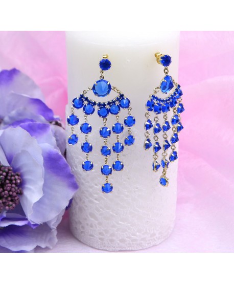 Kolczyki chabrowe kryształki