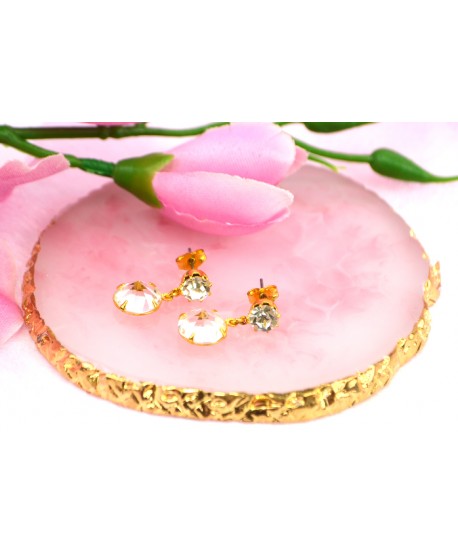 Kolczyki kryształki w złocie