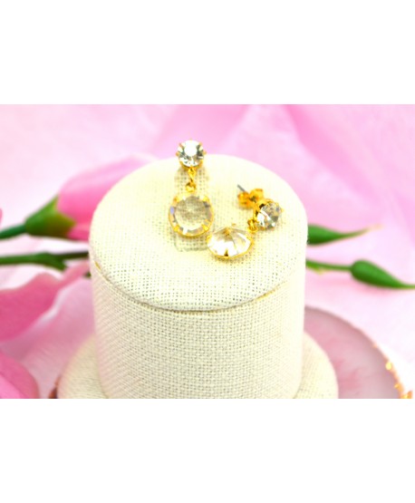 Kolczyki kryształki w złocie