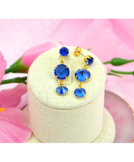 Kolczyki kryształki chabrowe