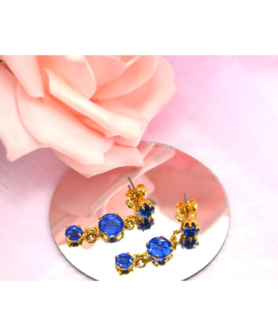 Kolczyki kryształki chabrowe