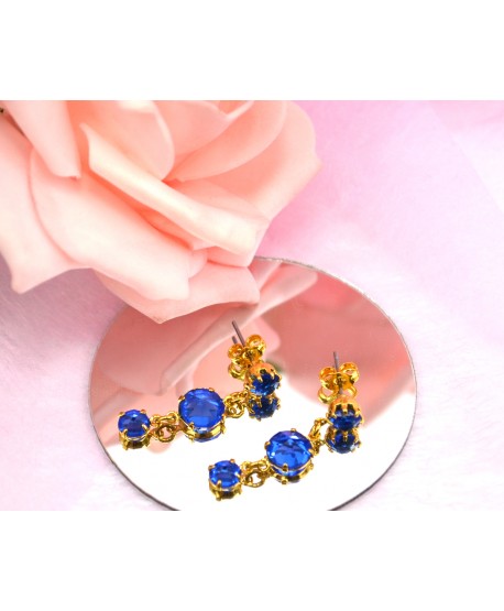 Kolczyki kryształki chabrowe