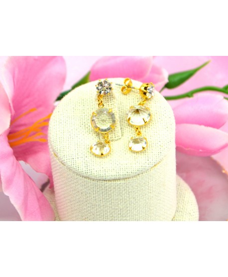 Kolczyki kryształki w złocie