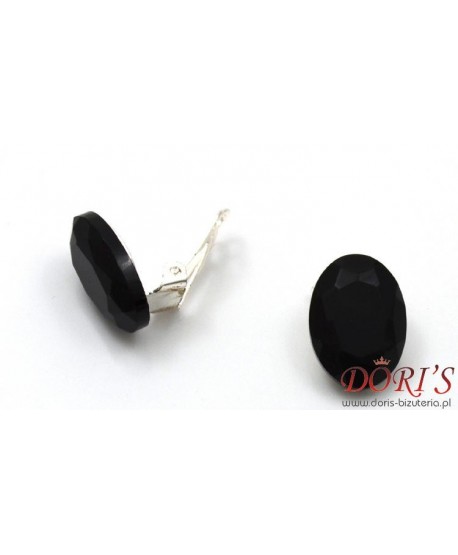 Klipsy szklane czarne szlifowane