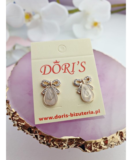 Kolczyki stal kokardki z łezką