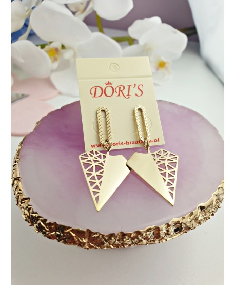 Kolczyki stal wiszące trójkąty