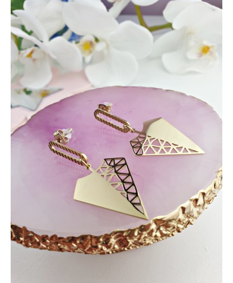 Kolczyki stal wiszące trójkąty