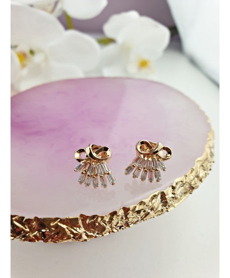 Kolczyki stal cyrkonie z kokardką