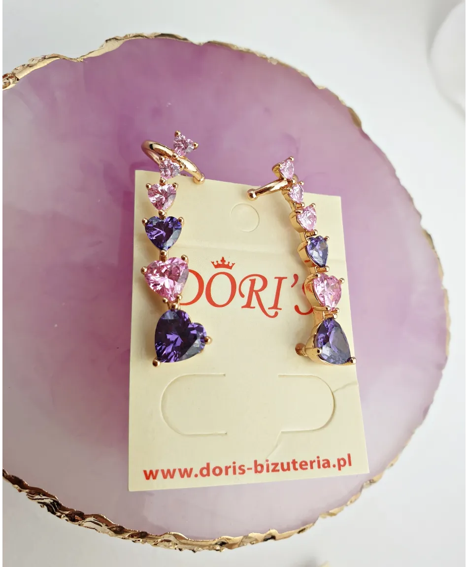 Kolczyki nausznice kolorowe cyrkonie