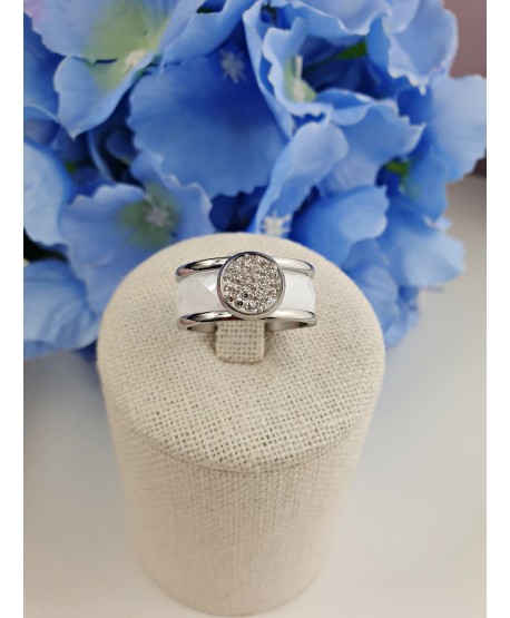 Pierścionek stal 3 w 1 ceramika