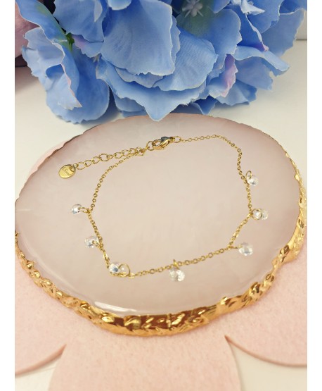 Bransoletka stal celebrytka z cyrkoniami