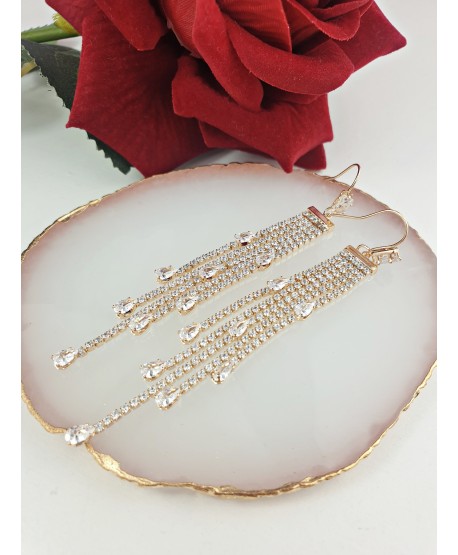 Kolczyki stal cyrkoniowe łańcuszki