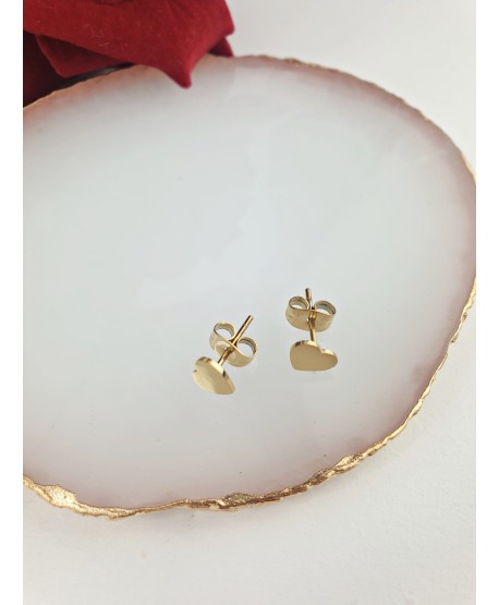 Kolczyki stal gładkie serduszka