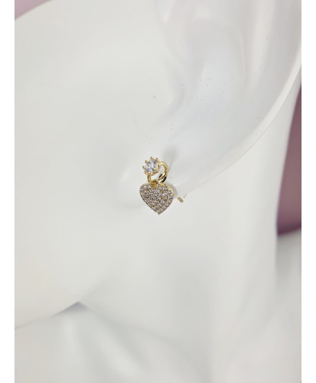 Kolczyki stal cyrkoniowe serduszka