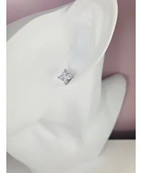 Kolczyki stal kwadratowe cyrkonie