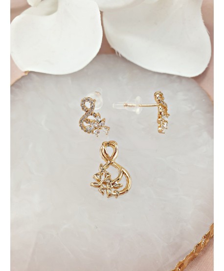 Komplet zawieszka i kolczyki stal