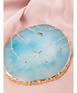 Bransoletka na kostkę stal z kryształkiem