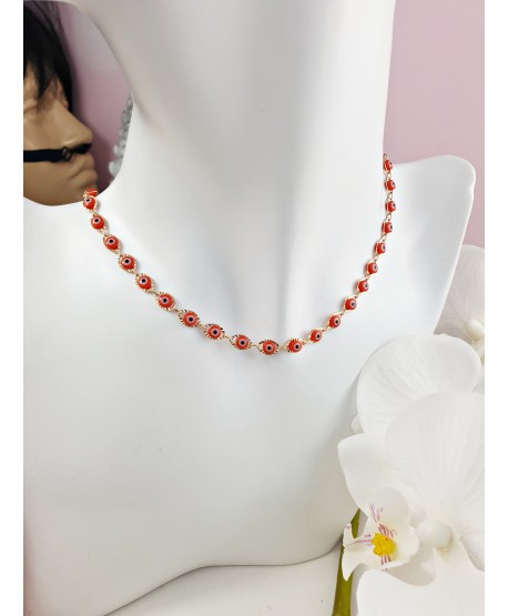 Naszyjnik stal czerwone oko proroka