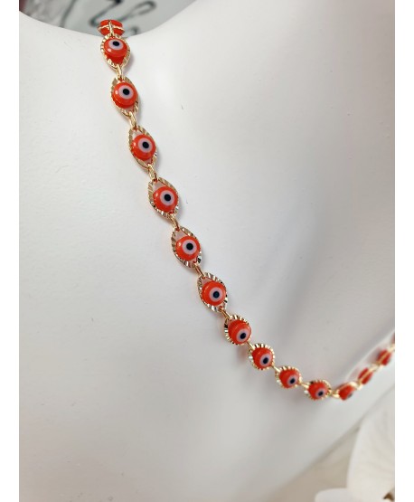 Naszyjnik stal czerwone oko proroka