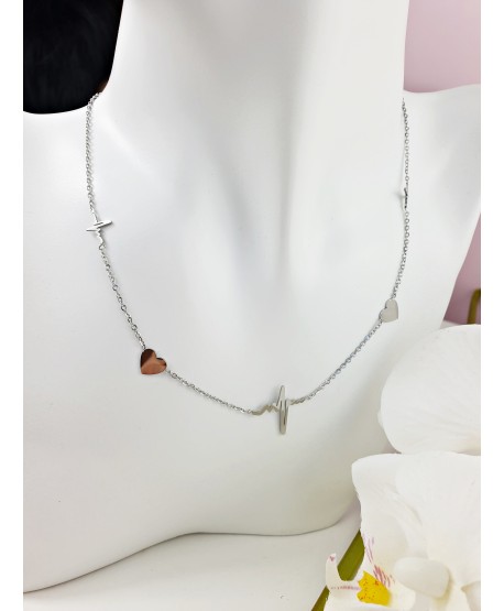 Naszyjnik celebrytka stal linia życia