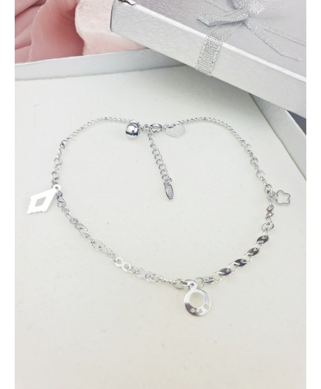 Bransoletka na kostkę stal z dowieszkami