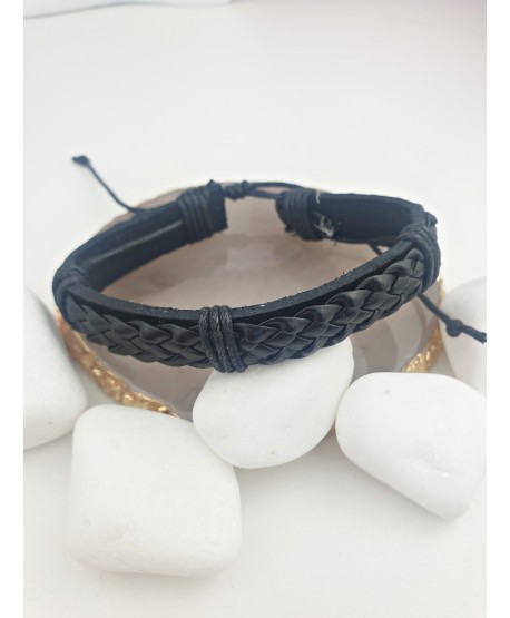 Bransoletki męskie warkocze rzemień