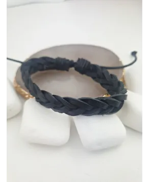 Bransoletki męskie warkocze rzemień