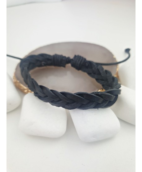 Bransoletki męskie warkocze rzemień