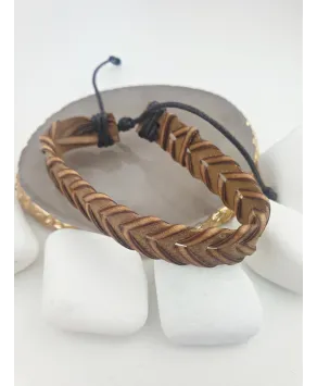 Bransoletki męskie rzemieniowe brązowe