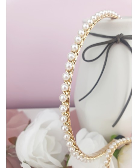 Opaski do włosów z perełek