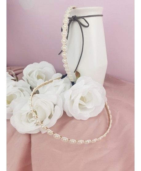 Opaski do włosów z perełek